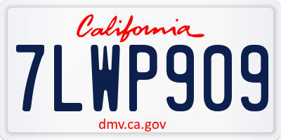 CA license plate 7LWP909