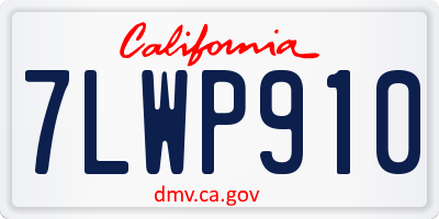 CA license plate 7LWP910