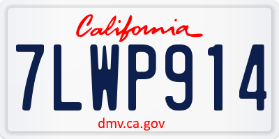 CA license plate 7LWP914
