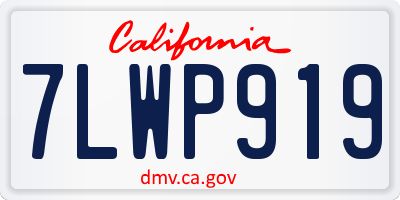 CA license plate 7LWP919