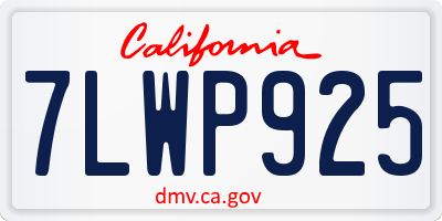 CA license plate 7LWP925