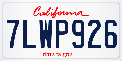 CA license plate 7LWP926