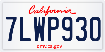 CA license plate 7LWP930