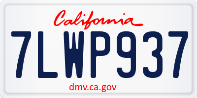 CA license plate 7LWP937