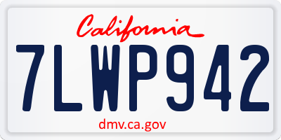 CA license plate 7LWP942