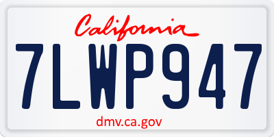 CA license plate 7LWP947