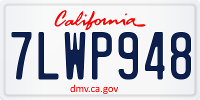 CA license plate 7LWP948