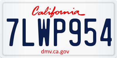 CA license plate 7LWP954