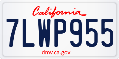 CA license plate 7LWP955
