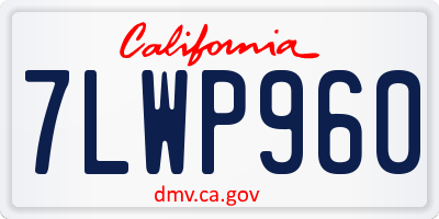 CA license plate 7LWP960