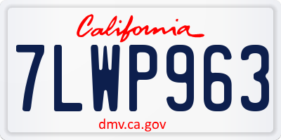 CA license plate 7LWP963