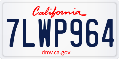 CA license plate 7LWP964