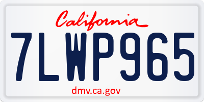 CA license plate 7LWP965