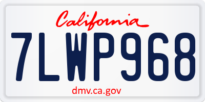 CA license plate 7LWP968