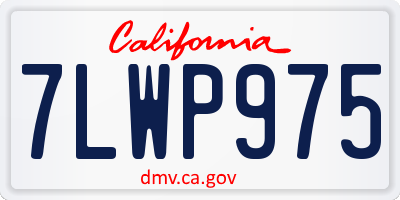 CA license plate 7LWP975