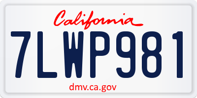 CA license plate 7LWP981
