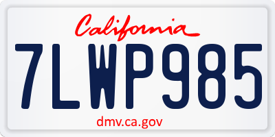 CA license plate 7LWP985