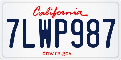 CA license plate 7LWP987