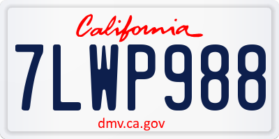 CA license plate 7LWP988