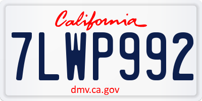 CA license plate 7LWP992
