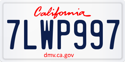 CA license plate 7LWP997