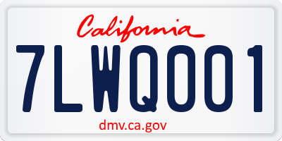 CA license plate 7LWQ001