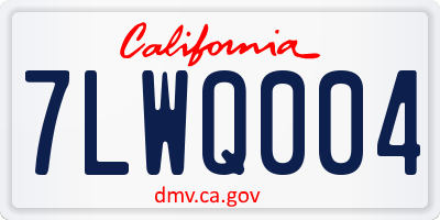 CA license plate 7LWQ004
