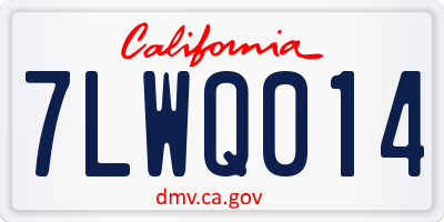 CA license plate 7LWQ014