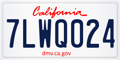 CA license plate 7LWQ024
