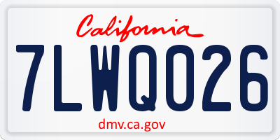 CA license plate 7LWQ026