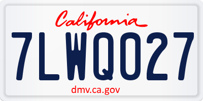 CA license plate 7LWQ027