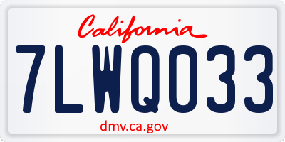 CA license plate 7LWQ033
