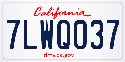 CA license plate 7LWQ037