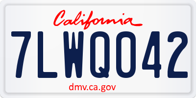 CA license plate 7LWQ042