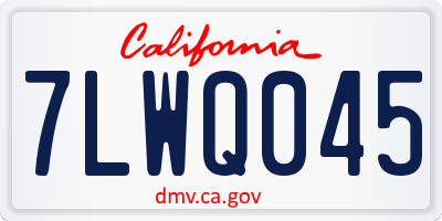 CA license plate 7LWQ045