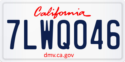 CA license plate 7LWQ046