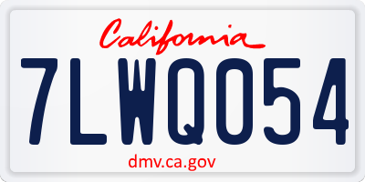 CA license plate 7LWQ054