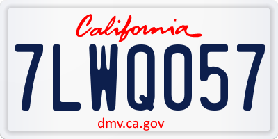 CA license plate 7LWQ057