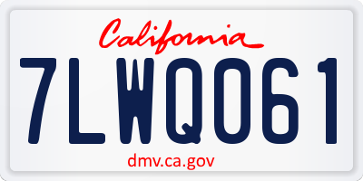 CA license plate 7LWQ061