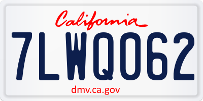 CA license plate 7LWQ062
