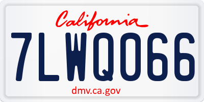 CA license plate 7LWQ066