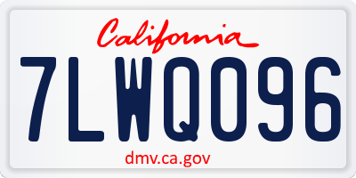 CA license plate 7LWQ096
