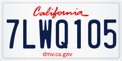 CA license plate 7LWQ105