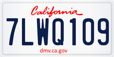 CA license plate 7LWQ109
