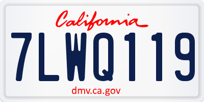 CA license plate 7LWQ119