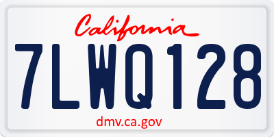CA license plate 7LWQ128