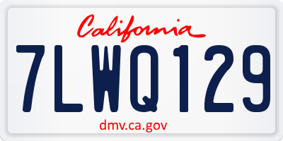 CA license plate 7LWQ129