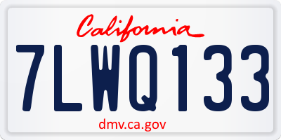 CA license plate 7LWQ133