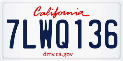 CA license plate 7LWQ136