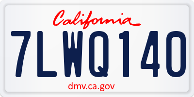CA license plate 7LWQ140